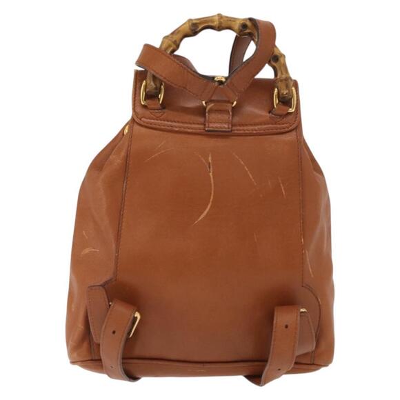 GUCCI Bamboo Backpack Leather Brown Gold 003 1956 0030 Auth  display picture 1